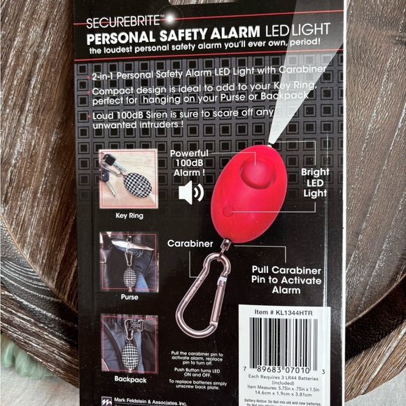 SecureBrite Personal Safety Alarm LED Light • 2-Pack • 100dB Alarm • Keychain - Picture 2 of 2